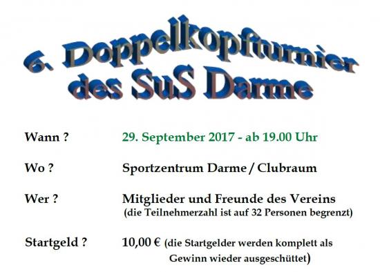 6. Doppelkopfturnier des SuS Darme