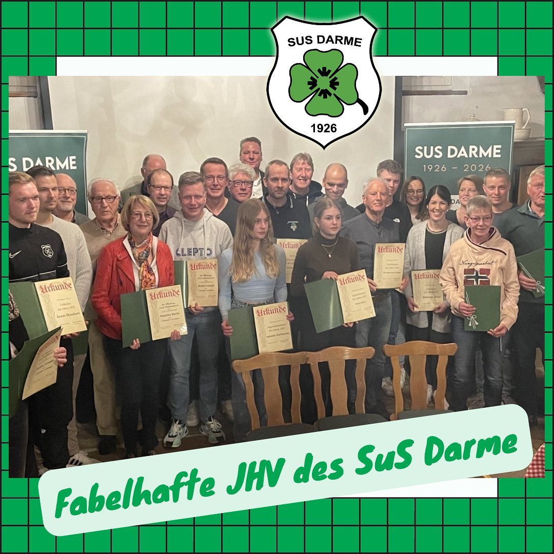 🍀 Jahreshauptversammlung des SuS Darme