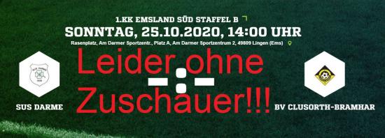 Keine Zuschauer beim Spiel der 1. Mannschaft am 25.10.2020 !